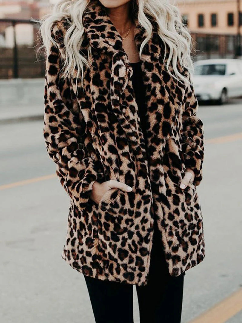 Leopard Print Women'S Winter Coat - Sofia
