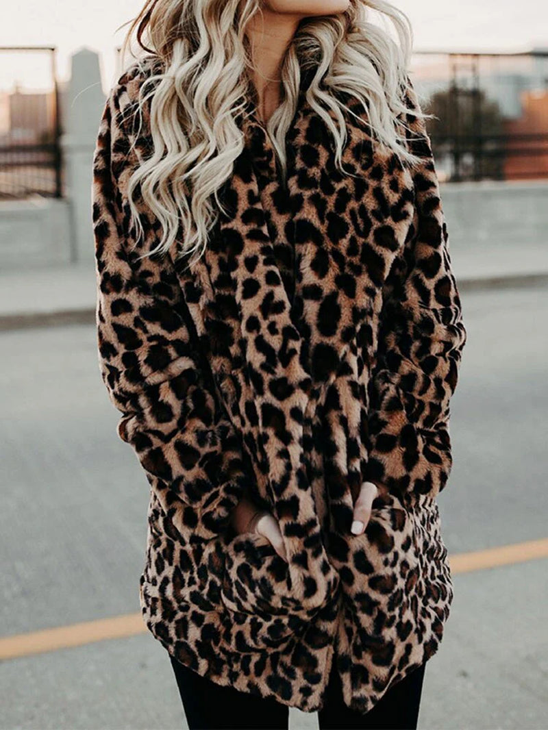 Leopard Print Women'S Winter Coat - Sofia